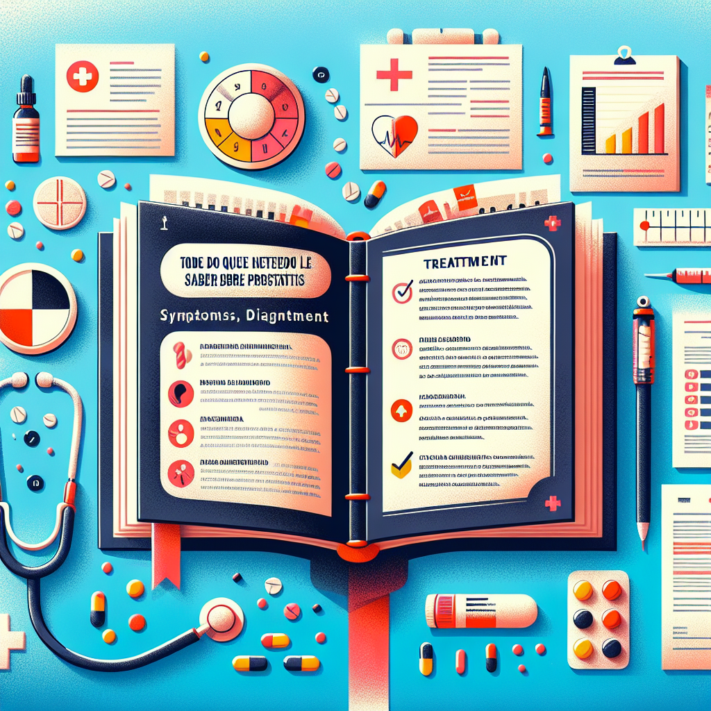 Diagrama detallado que explica los síntomas, diagnóstico y tratamiento de la prostatitis