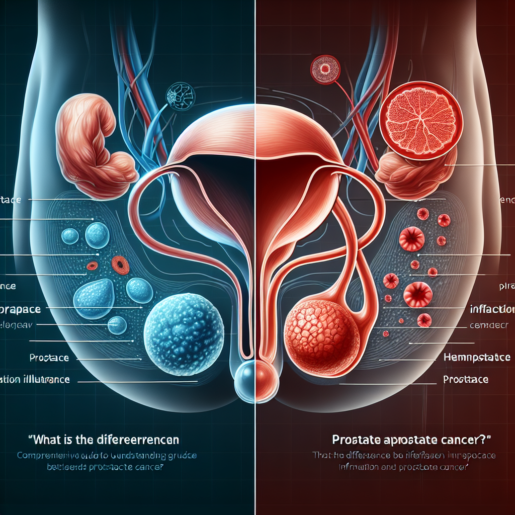 النص البديل: رسم يوضح الاختلافات بين التهاب البروستاتا وسرطان البروستاتا