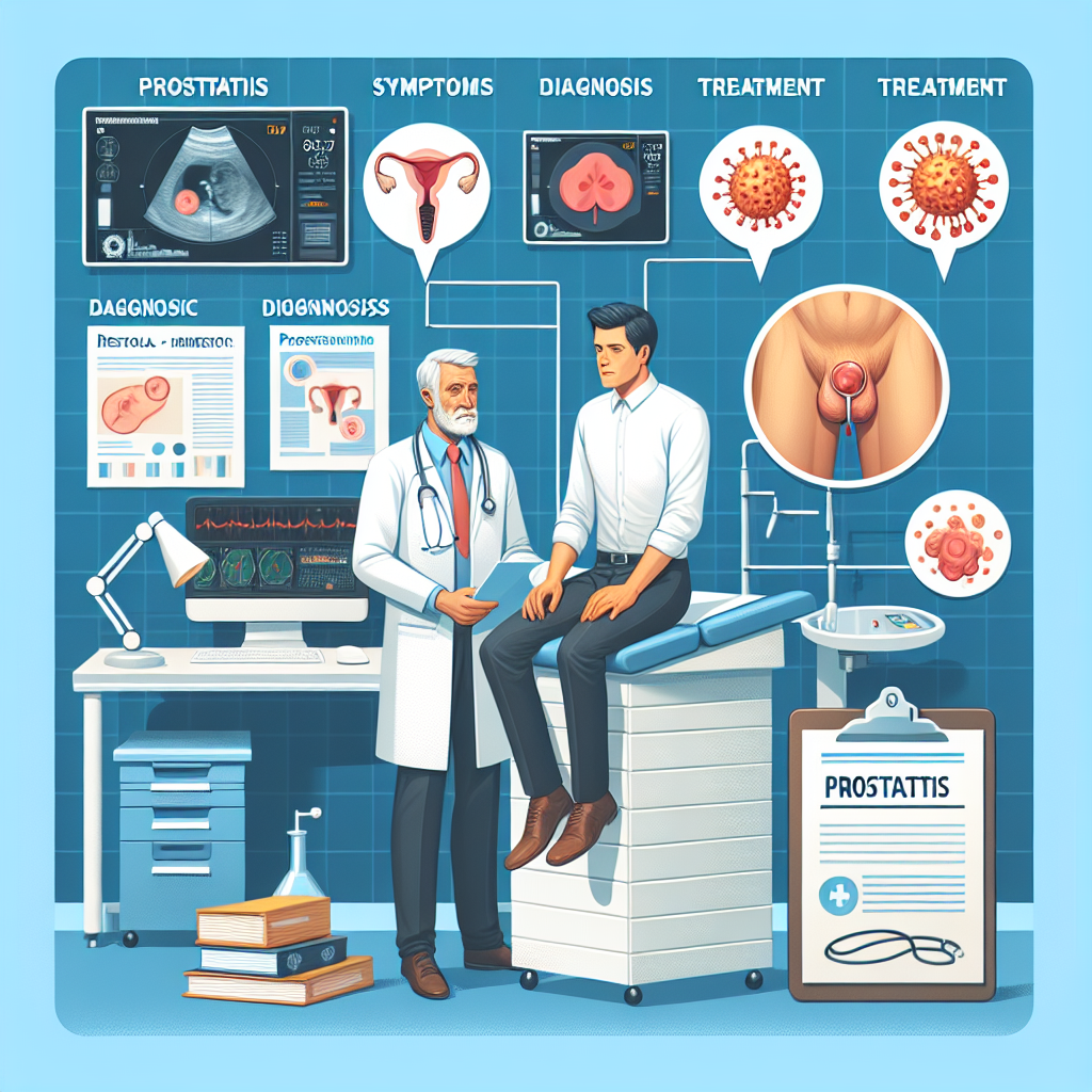 مخطط يوضح الأعراض والتشخيص والعلاج للالتهاب البروستاتي